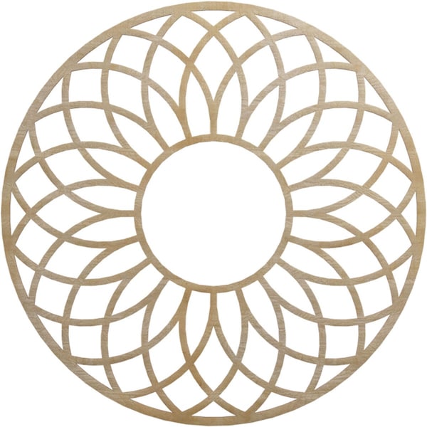 Ekena Millwork Cannes Wood Fretwork Pierced Ceiling Medallion, Hickory, 40"OD x 13 5/8"ID x 1/4"T CMWP40X40X0250CNHI - main